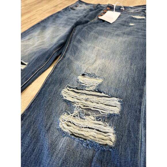 NWT Kancan 90s flare wide leg rigid denim jeans - Picture 4 of 9